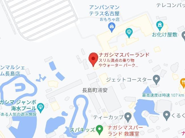 ぐりこ・や ナガシマリゾート店　地図画像